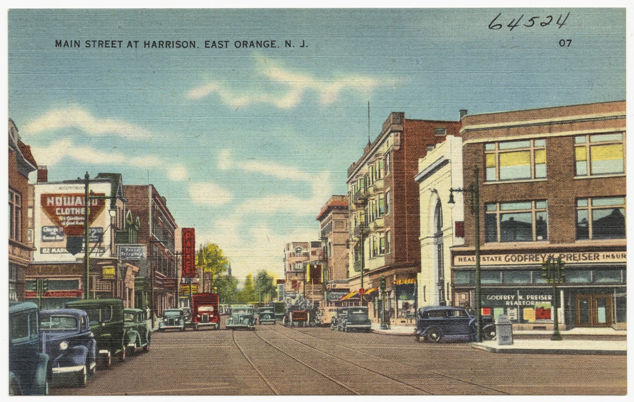 Main street at Harrison, East Orange, N. J. Digital Commonwealth
