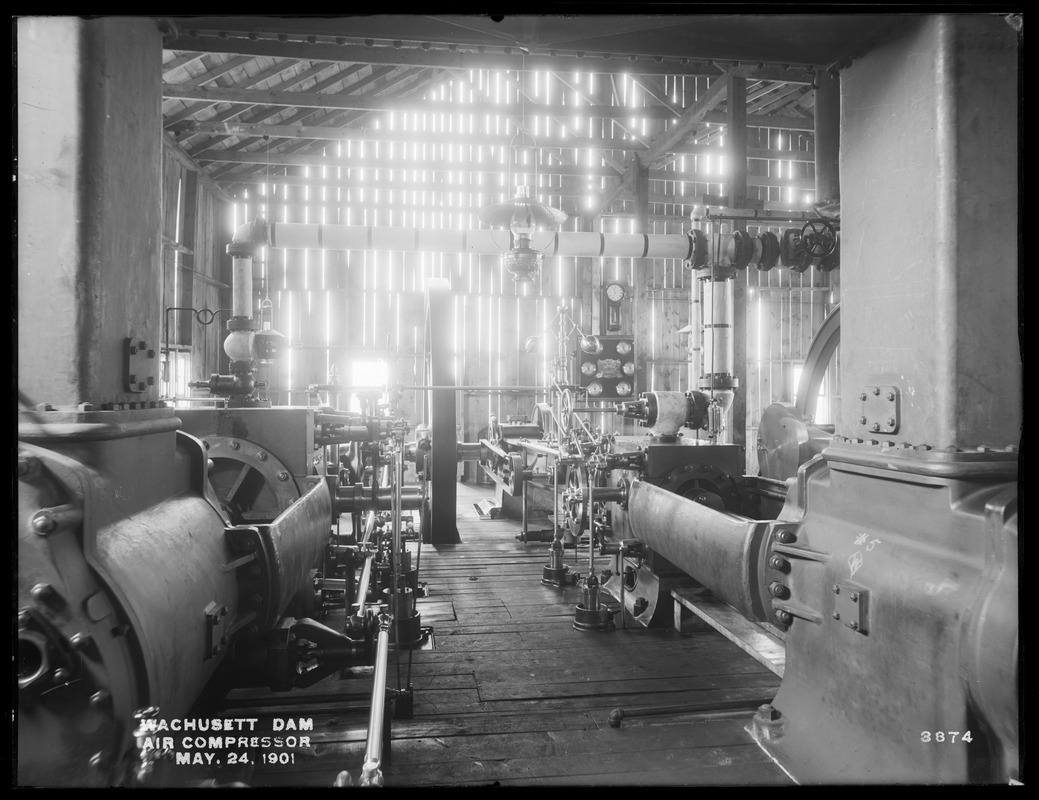 Wachusett Dam, Air Compressor, Boylston, Mass., May 24, 1901 - Digital 