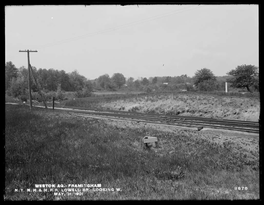 Weston Aqueduct, New York, New Haven & Hartford Railroad, Lowell Branch, looking westerly, Framingham, Mass., May 31, 1901