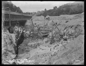 Wachusett Dam, general view of the excavation, looking northerly; at time of beginning masonry construction, Clinton, Mass., Jun. 3, 1901