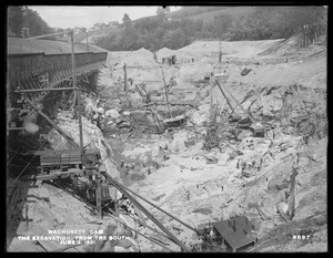 Wachusett Dam, general view of the excavation, looking northerly, Clinton, Mass., Jun. 3, 1901
