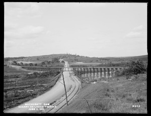 Wachusett Dam, quarry railway trestle, from the south, Boylston, Mass., Jun. 3, 1901