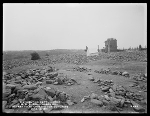 Distribution Department, Southern High Service Forbes Hill Reservoir, stones from excavation to be crushed for concrete, Quincy, Mass., Jun. 14, 1901