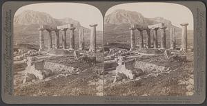 The temple at Old Corinth, one of the oldest Doric structures - S. to the Acropolis, Greece