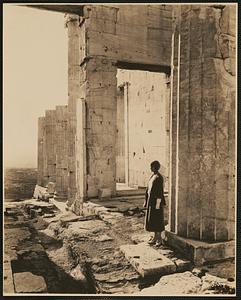 The massive columns which form the propylaea of the Acropolis