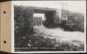 Beaver Brook at outlet to Beaver Lake, Ware, Mass., 3:50 PM, Mar. 20, 1936