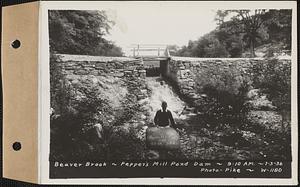 Beaver Brook at Pepper's mill pond dam, Ware, Mass., 9:10 AM, Jul. 3, 1936