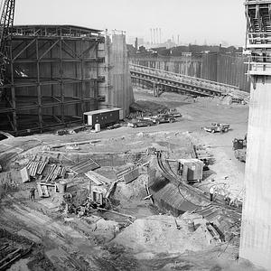 Hurricane Barrier construction, New Bedford