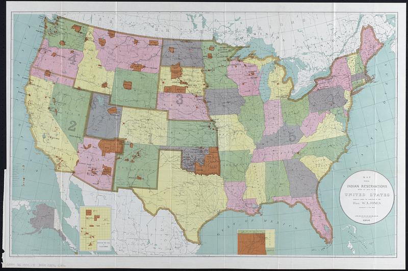 Map showing Indian reservations within the limits of the United States, 1904