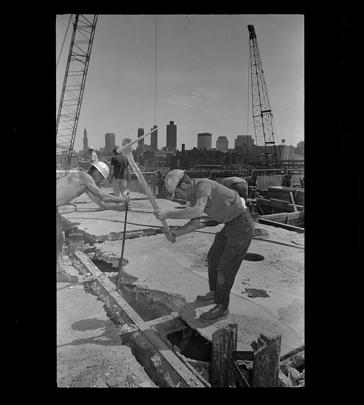 Charles River Dam construction work, Boston