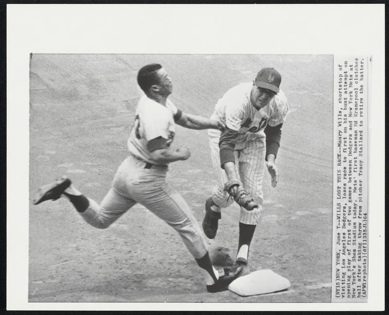 Wills Lost This Race--Maury Wills, shortstop of visiting Los Angeles ...