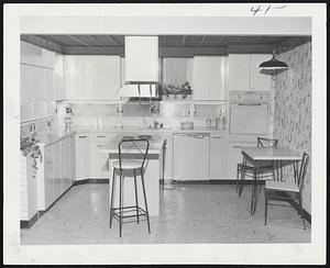 Kitchen Open Hours — New England’s largest display of modern kitchens will be held this week by Jordan Marsh in the store’s Smith-Patterson Building. Above is a General Electric model kitchen.