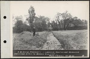 Views of Dane Property, Chestnut Hill Site, Newton Cemetery Site, Boston College Site, E.B. Dane property, looking southeast showing drainage ditch to brook culvert, Chestnut Hill, Brookline, Mass., Oct. 18, 1941