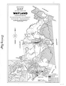 Zoning map of the town of Wayland Massachusetts, 1954