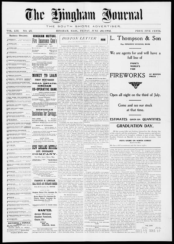 Hingham Journal. June 20, 1902 Digital Commonwealth