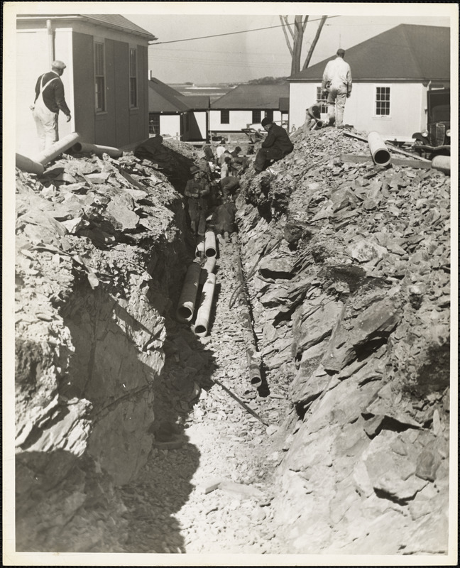 Trench showing ledge at Base Housing Project