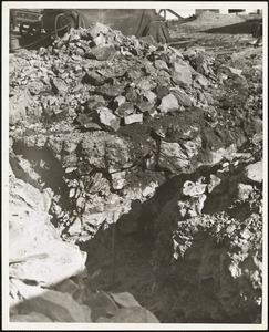 Trench showing ledge at Base Housing Project