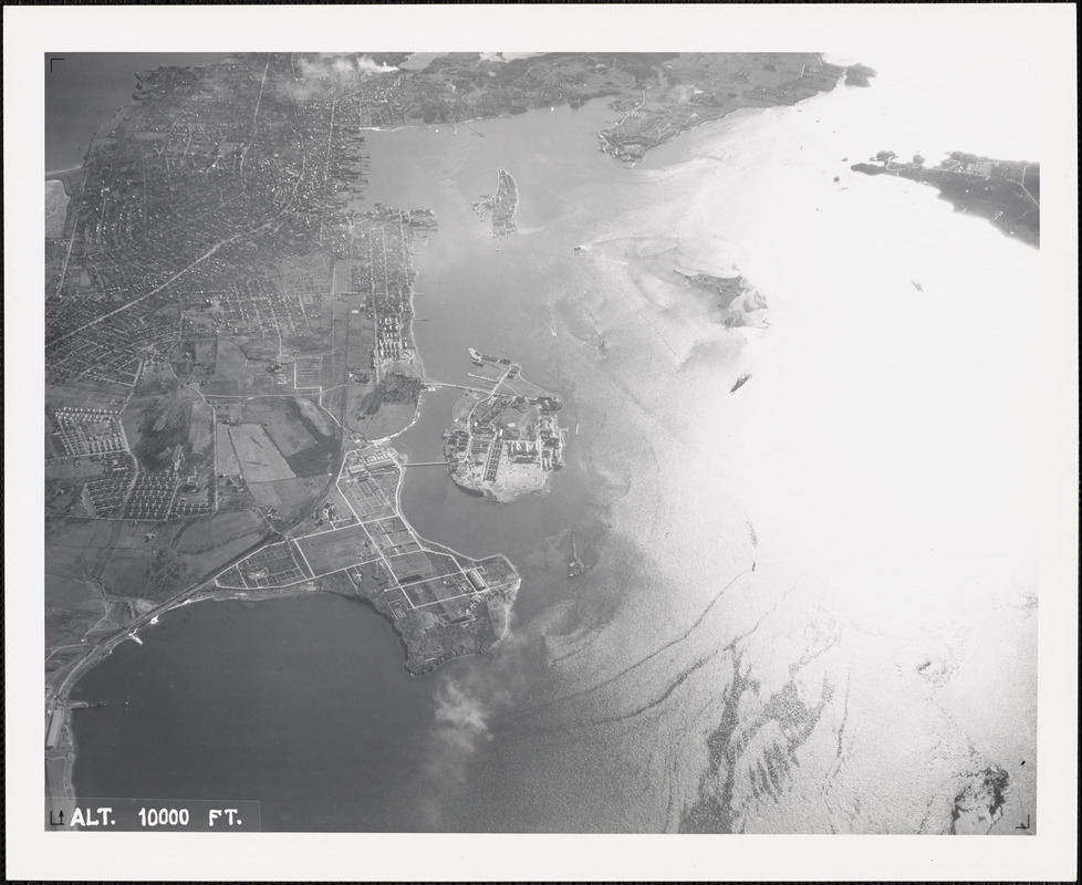 Coasters Harbor Islandview from north 10000 ft. Digital Commonwealth