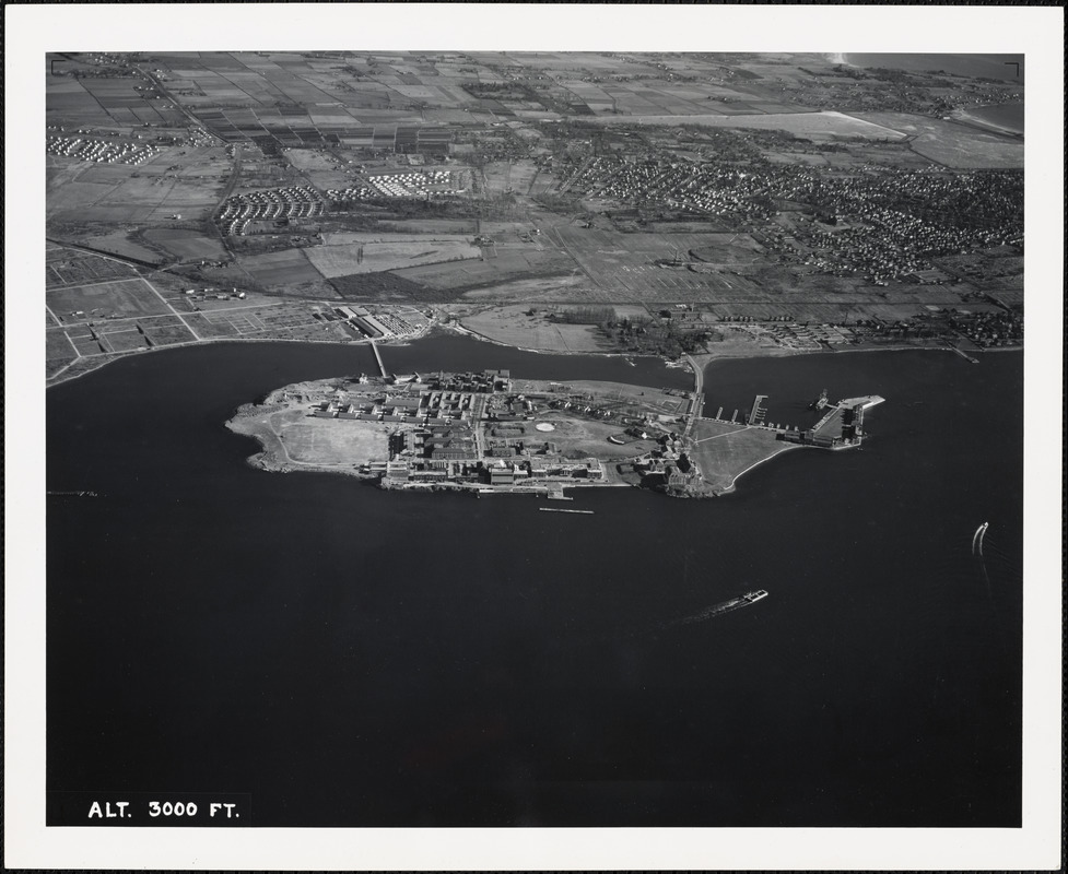 Coasters Harbor Island-view from west 3000 ft. - Digital Commonwealth