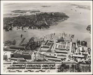 Aerial view of Navy Yard [Boston]
