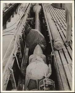 Schnorkle on deck on captured German U-Boat