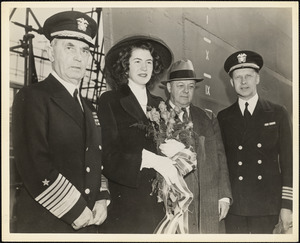Fleet Admiral Leahy attends Launching of DD TURNER with William S. Newell and Capt. R.S. Hitchcock