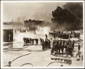 General view of fire fighting school in operation