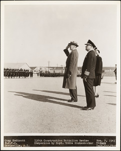 136th Construction Battalion Review Inspection by Capt. Eddie Rickenbacker