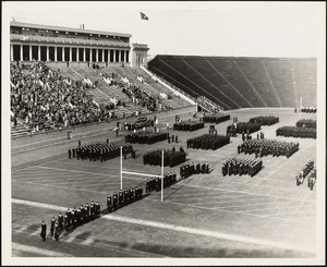 V-12 Regiment on Soldiers Field, Harvard prior to the Harvard-Tufts Game