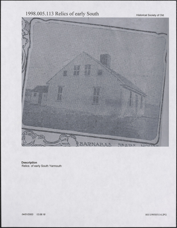 Relics of early South Yarmouth Digital Commonwealth