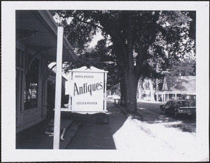 Sign in front of Pfeiffer's Antiques, 159 Old King's Highway, Yarmouth Port, Mass.