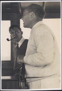 Cyrus Schirmer and friend on a boat