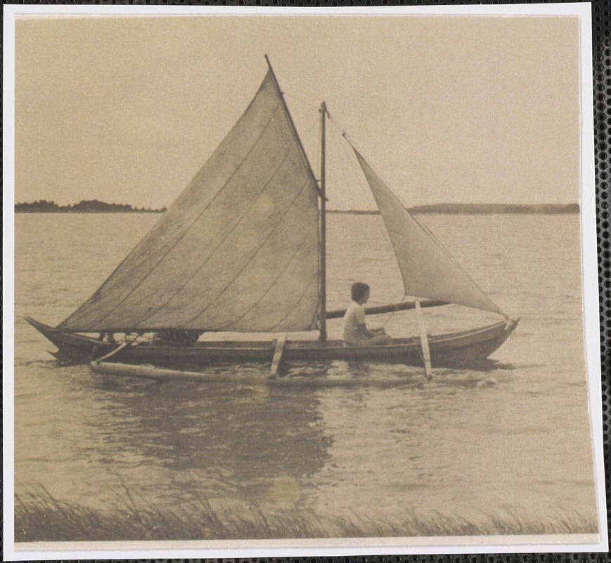 Doris Schirmer and Mr. Daley's niece sailing on the outrigger Mr. Daley ...