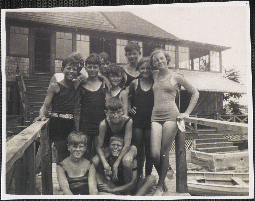 Doris Schirmer, second front right in front of the Casino, West Yarmouth, Mass.