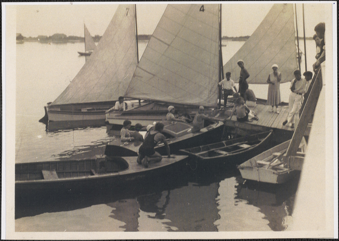 Sailboats at the Yacht Club dock on Lewis Bay