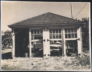 1944 hurricane damage to garage, West Yarmouth, Mass.