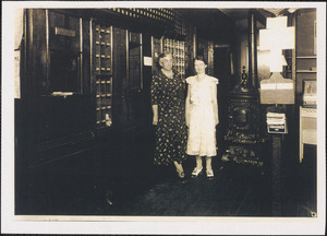Abigail Johnson, at left, postmistress of West Yarmouth Post Office