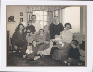 Ann Maxtone-Graham with her two sons, their wives, and six grandchildren