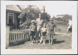 Phillips Perera, Guido R. Perera, Lawrence T. Perera, Guido R. Perera, Jr. at Lane's End Cottage, Yarmouth Port, Mass.
