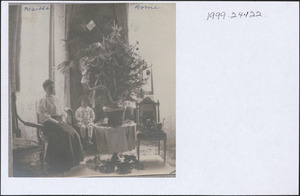Martha (Bray) Thacher and son Guido with their Christmas tree in Rome