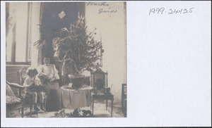 Martha (Bray) Thacher and son Guido with their Christmas tree in Rome
