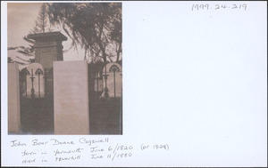 Tombstone of John Bear Doane Cogswell, 1829-1889