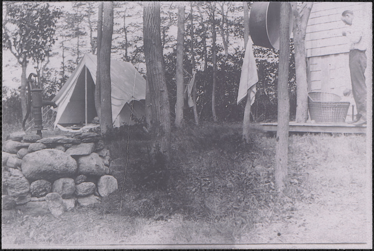 Camp site on Quake Island, Shallow Pond, Barnstable, Mass.