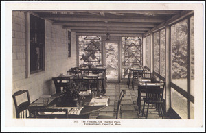 The veranda at Old Thacher Place, 162 Old King's Highway, Yarmouth Port, Mass.