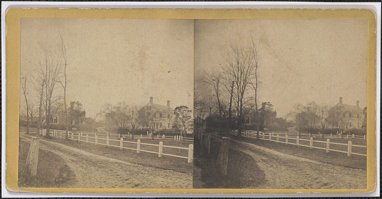 11 Strawberry Lane, house of H. C. Thacher and Captain Bangs Hallett, seen from the common looking south west, Yarmouth Port, Mass.