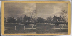 11 Strawberry Lane, Captain Bangs Hallett House on the right seen from across the common, Yarmouth Port, Mass.