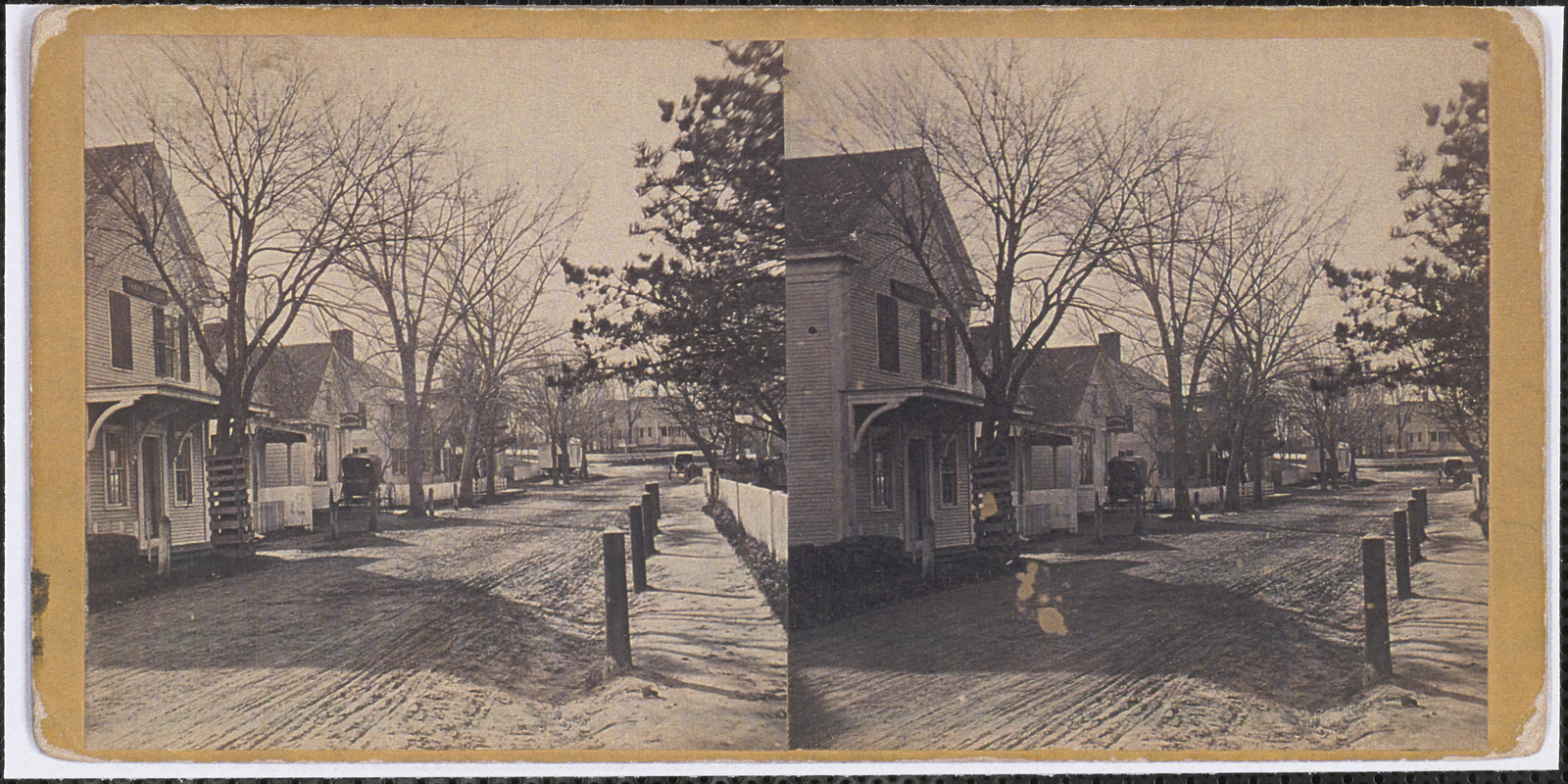 From Isaac Taylor's shop and looking as far down as Edward Thacher's House at 209 Old King's Highway, Yarmouth Port, Mass.