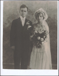 Wedding photo of Joseph and Rose (Geraldi) Rosbrough, also known as Red and Rose