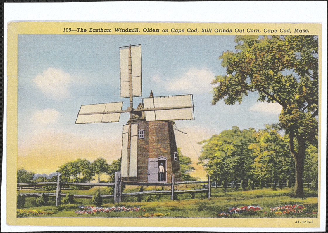 Old Eastham windmill built in Plymouth, Mass. Digital Commonwealth