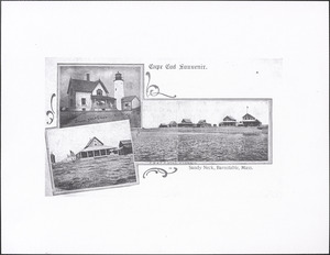 Postcard with three scenes from Sandy Neck